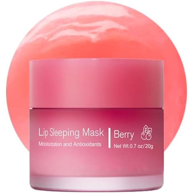 Fovcos SLEEPING LIP MASK, NOURISH & HYDRATE LIP MASK, LIP BALM, LIP OIL, LIP SKIN CARE, HYDRATING, MOISTURIZING LIP LINES NIGHT SLEEP ANTI-CHAPPED LIP CREAM (BERRY) - Image 1